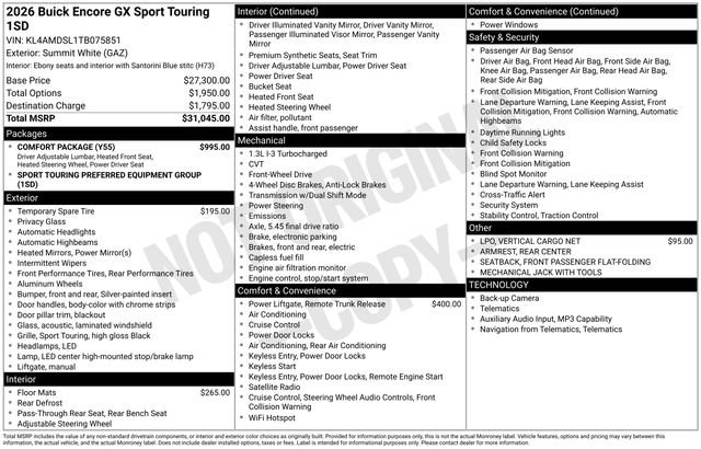 New 2026 Buick Encore GX Sport Touring w/ Comfort Package image 25