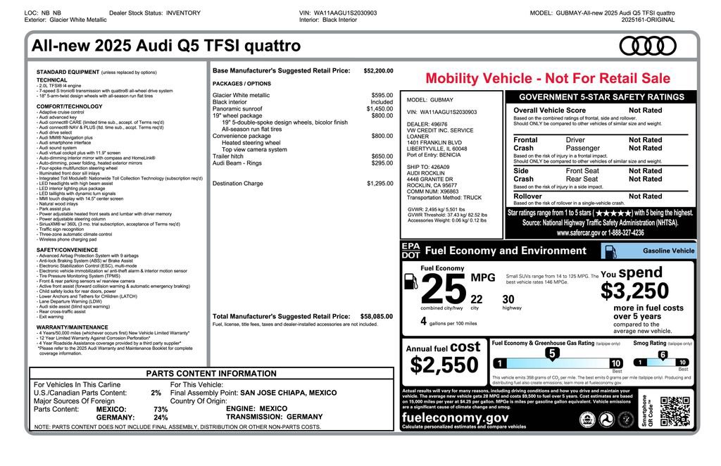 Used 2025 Audi Q5 Premium w/ Convenience Package image 4