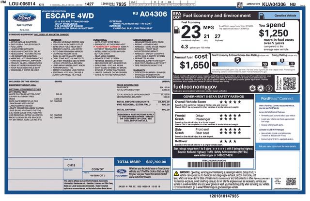 Used 2019 Ford Escape Titanium AWD/4WD image 39