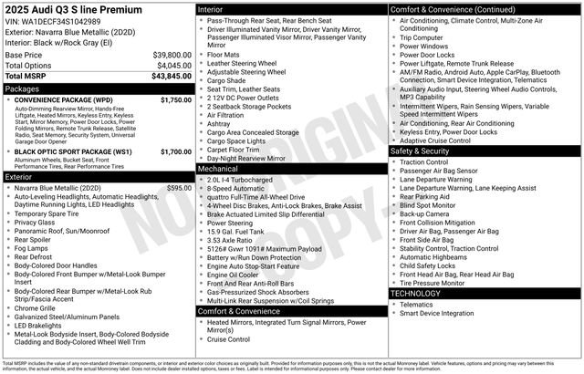 Used 2025 Audi Q3 2.0T Premium w/ Convenience Package image 2