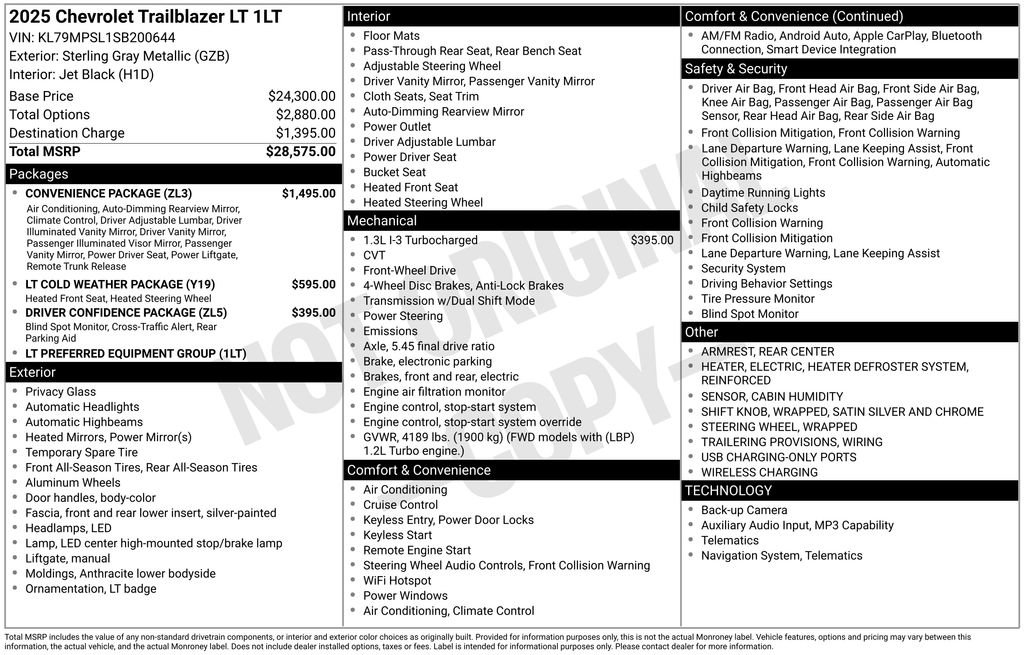 Used 2025 Chevrolet TrailBlazer LT w/ Convenience Package FWD image 59