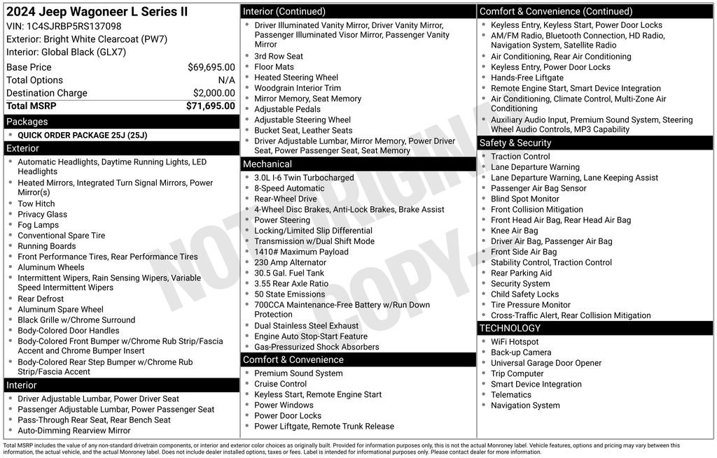 Used 2024 Jeep Wagoneer L Series II RWD image 17