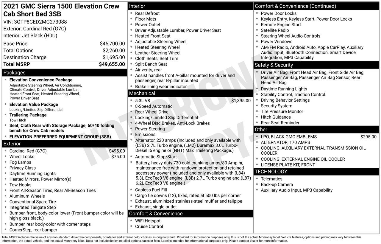 Used 2021 GMC Sierra 1500 Elevation image 32