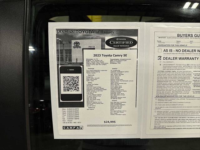 Certified 2023 Toyota Camry SE FWD image 12