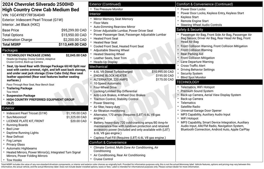 Used 2024 Chevrolet Silverado 2500 High Country w/ Technology Package AWD/4WD image 2