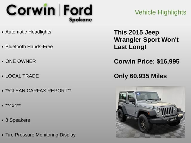 Used 2015 Jeep Wrangler Sport w/ Connectivity Group image 6