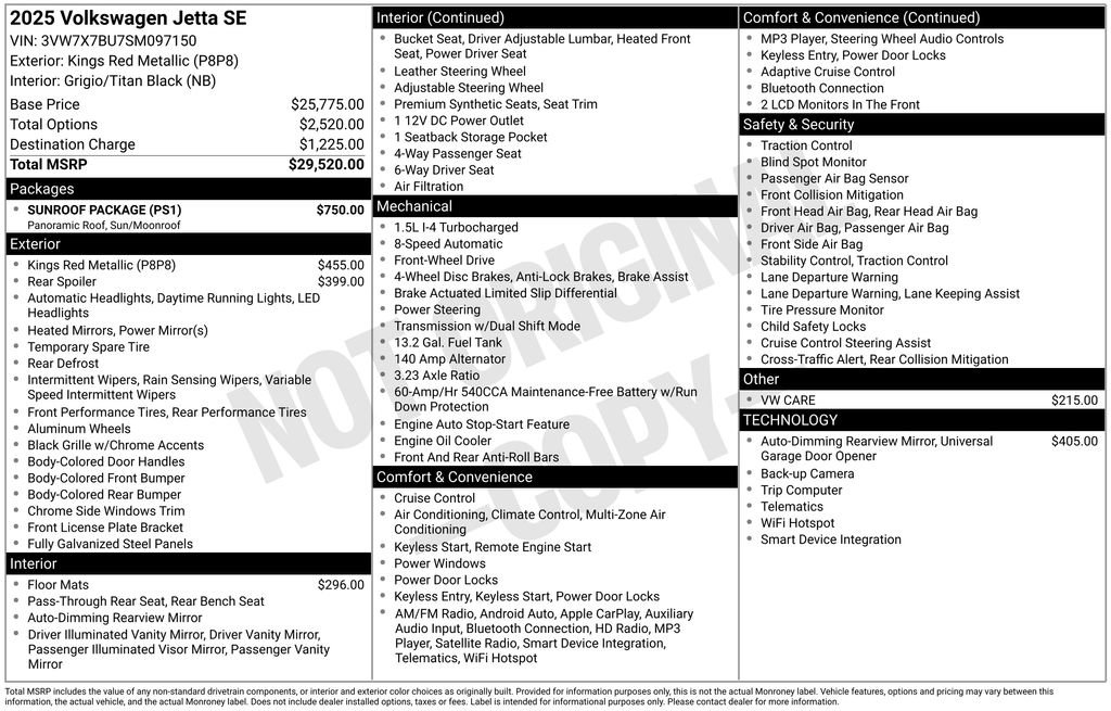Used 2025 Volkswagen Jetta SE w/ Sunroof Package image 27