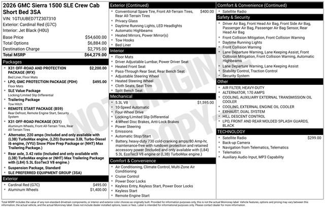 New 2026 GMC Sierra 1500 SLE AWD/4WD image 4
