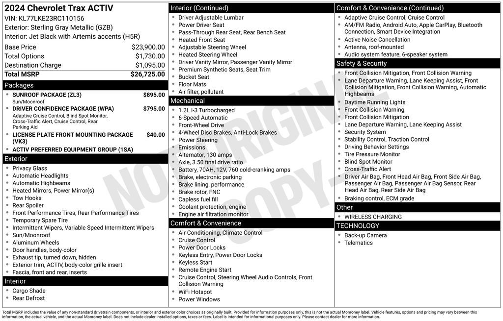 Used 2024 Chevrolet Trax ACTIV w/ Sunroof Package FWD image 32