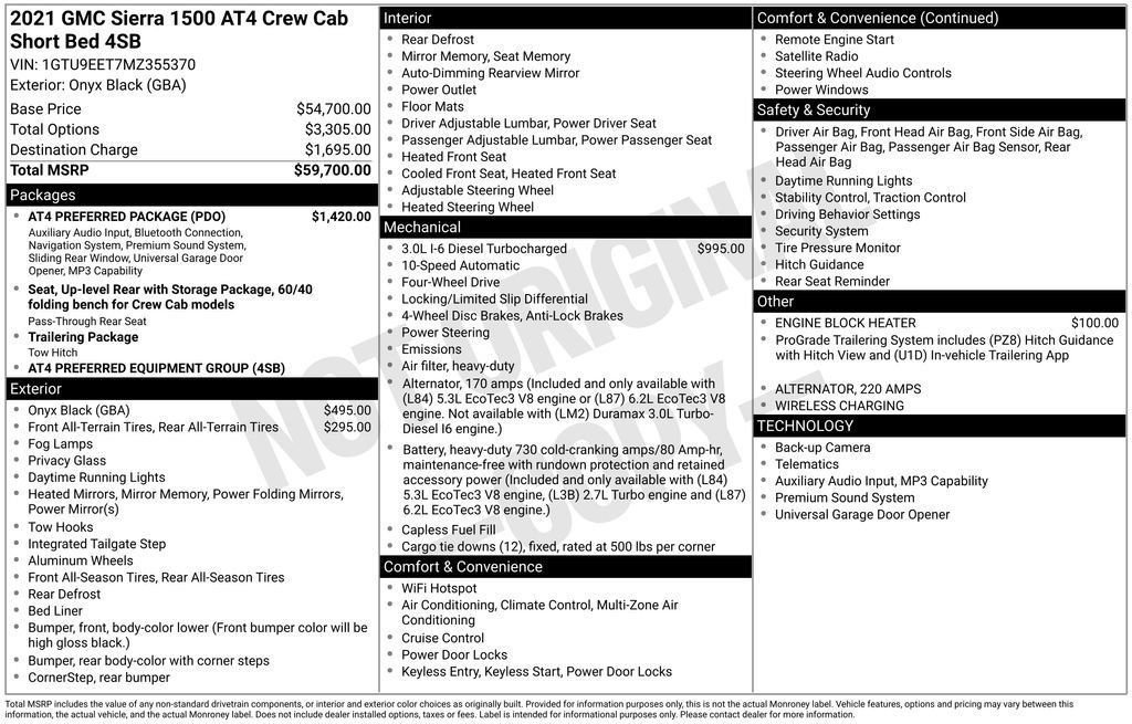 Used 2021 GMC Sierra 1500 AT4 w/ AT4 Preferred Package image 5