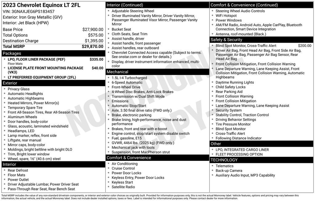 Used 2023 Chevrolet Equinox LT w/ LPO, Floor Liner Package FWD image 44