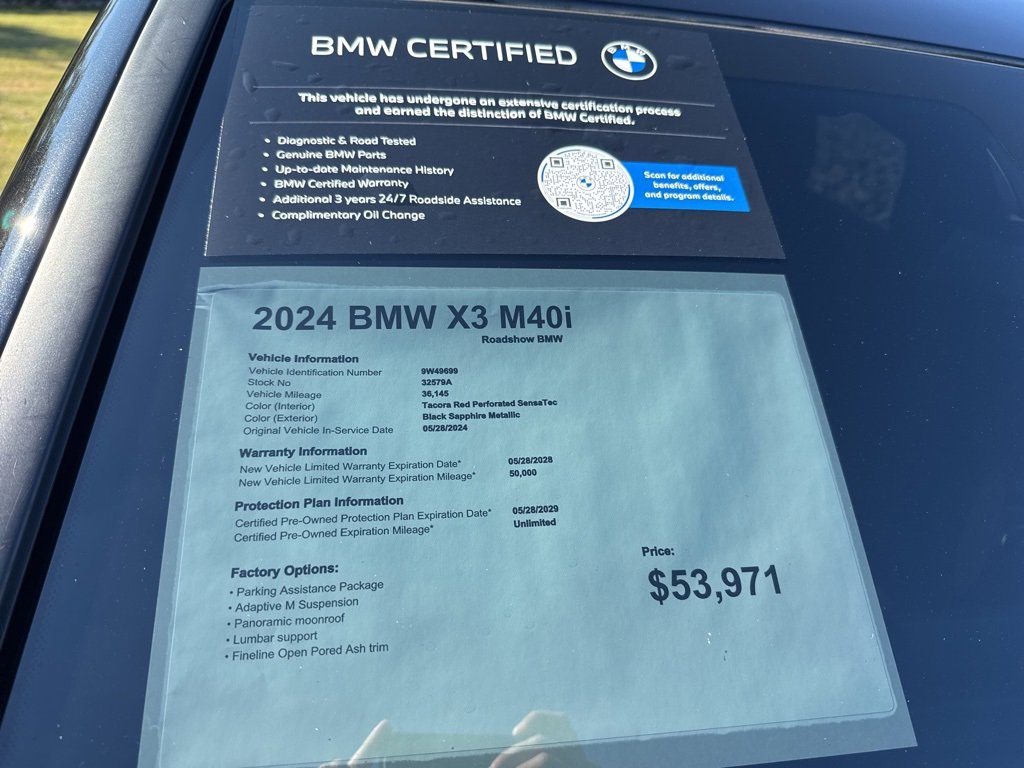 Certified 2024 BMW X3 M40i w/ Parking Assistance Package image 18