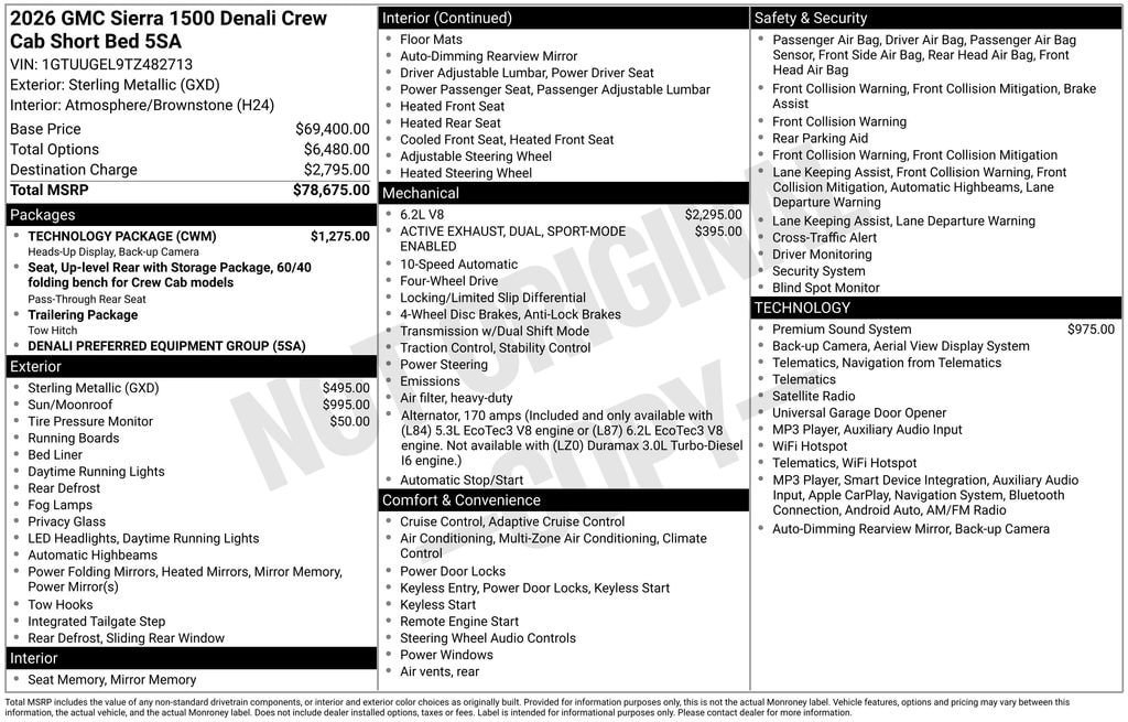 New 2026 GMC Sierra 1500 Denali w/ Technology Package AWD/4WD image 26