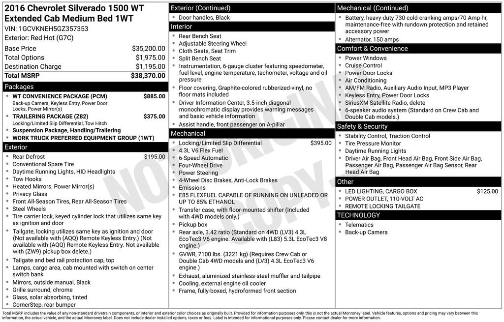 Used 2016 Chevrolet Silverado 1500 W/T w/ WT Convenience Package image 13