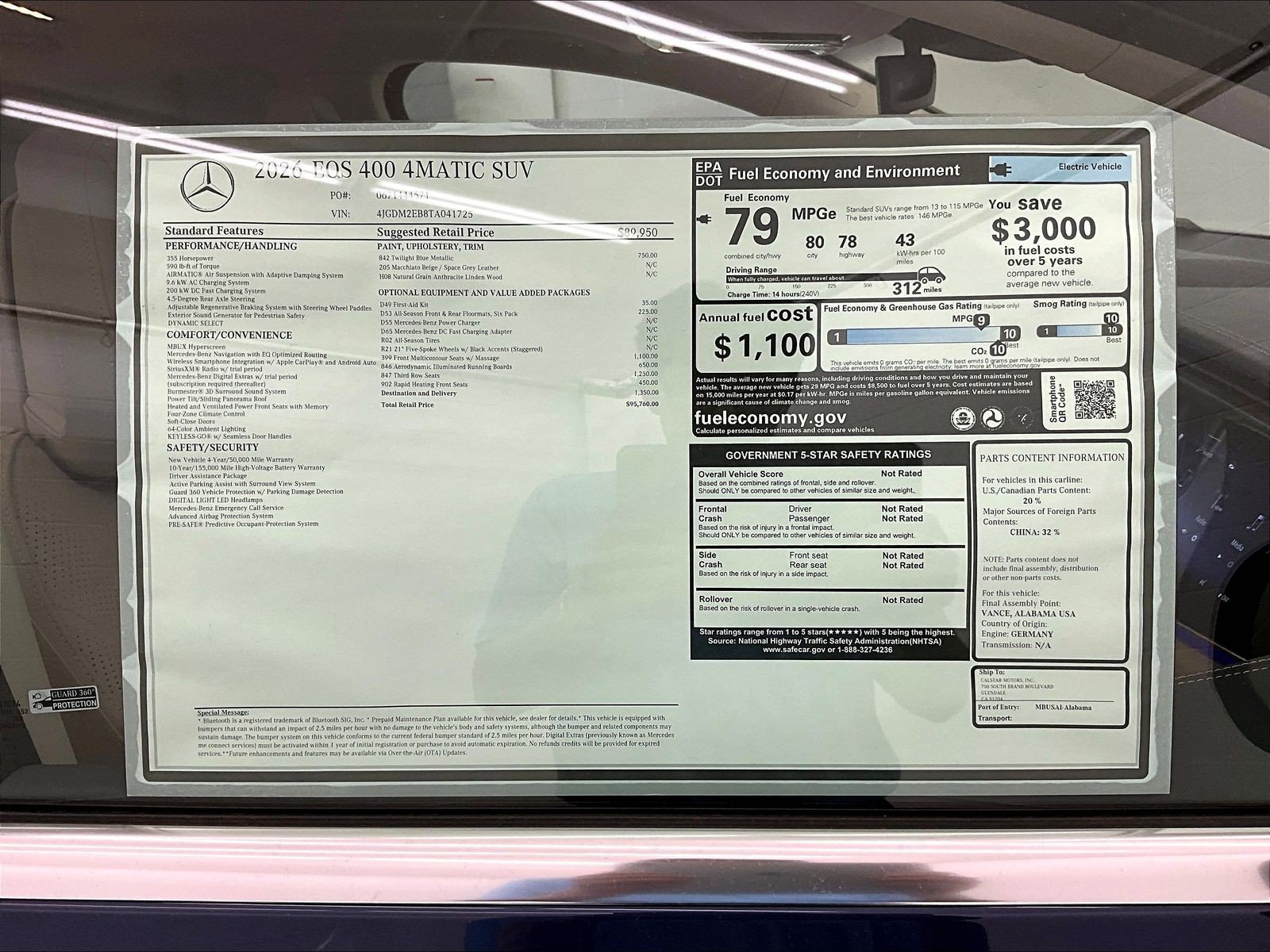 New 2026 Mercedes-Benz EQS 400 4MATIC SUV image 16