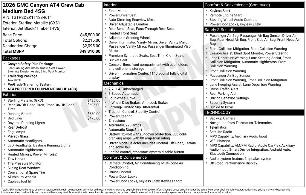 Used 2026 GMC Canyon AT4 AWD/4WD image 30