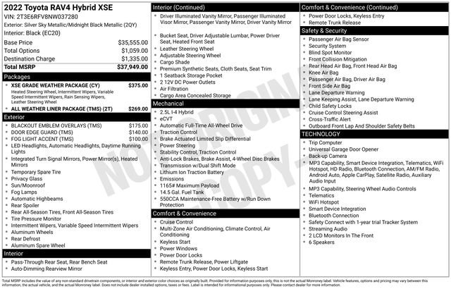 Used 2022 Toyota RAV4 XSE w/ XSE Grade Weather Package AWD/4WD image 30