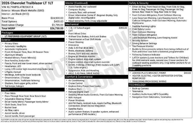 New 2026 Chevrolet TrailBlazer LT FWD image 2