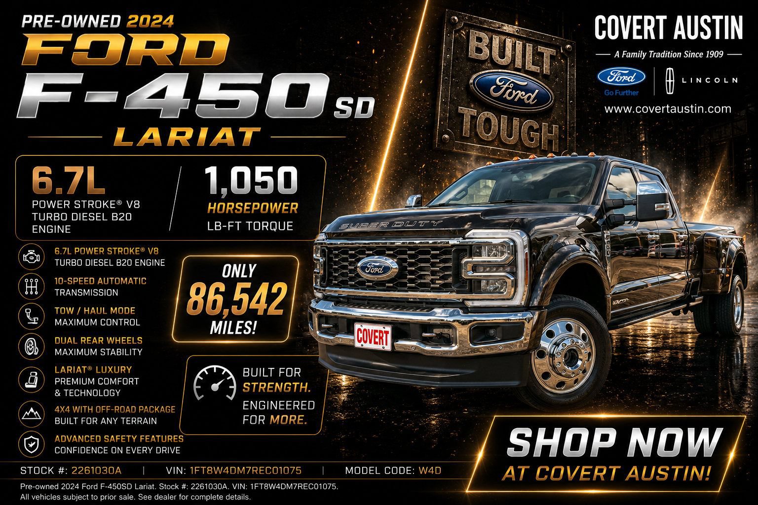 Certified 2024 Ford F450 Lariat w/ Lariat Ultimate Package