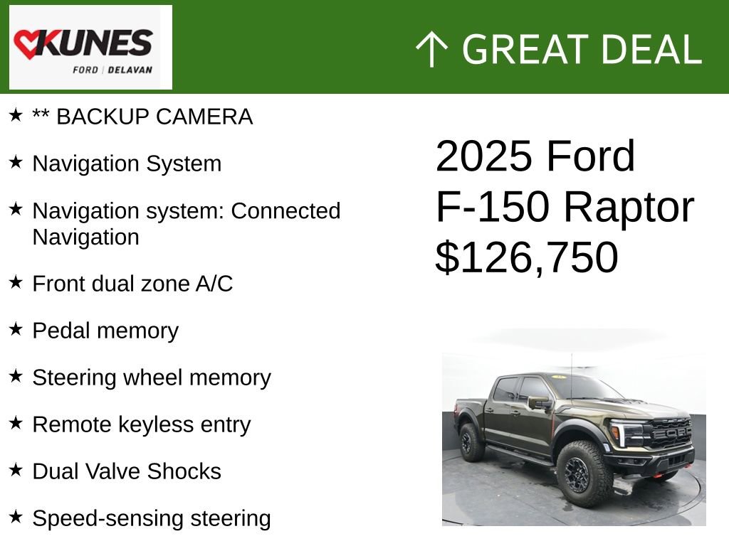 Used 2025 Ford F150 Raptor w/ Equipment Group 803A Raptor R AWD/4WD image 2