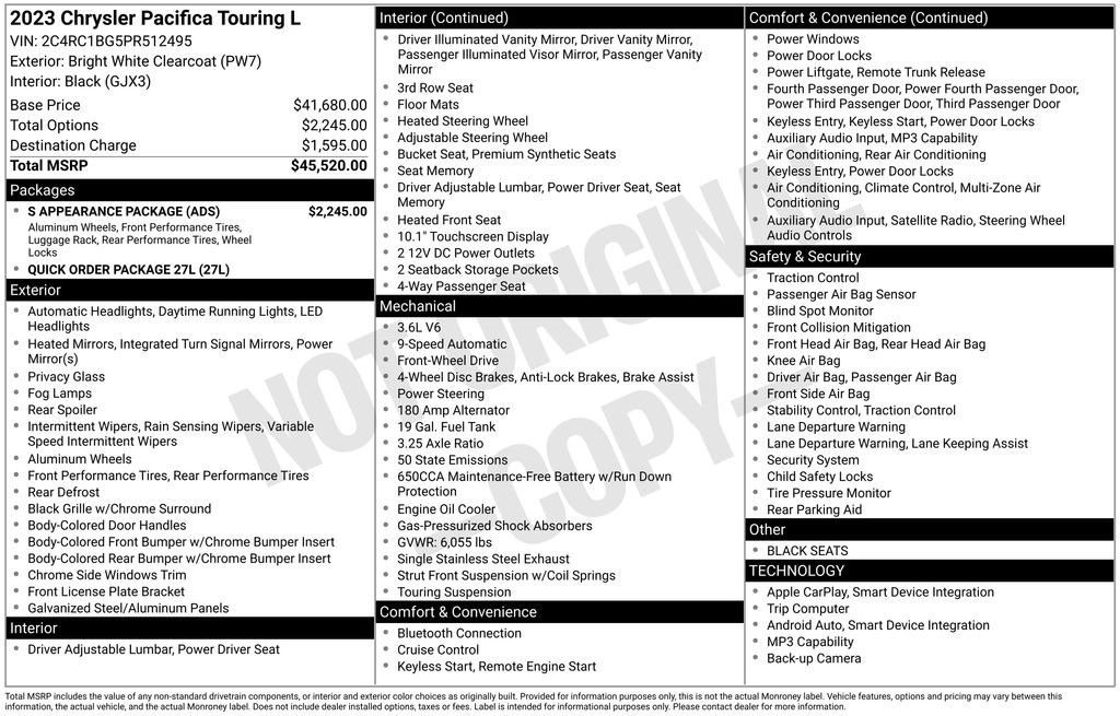 Used 2023 Chrysler Pacifica Touring-L FWD image 10