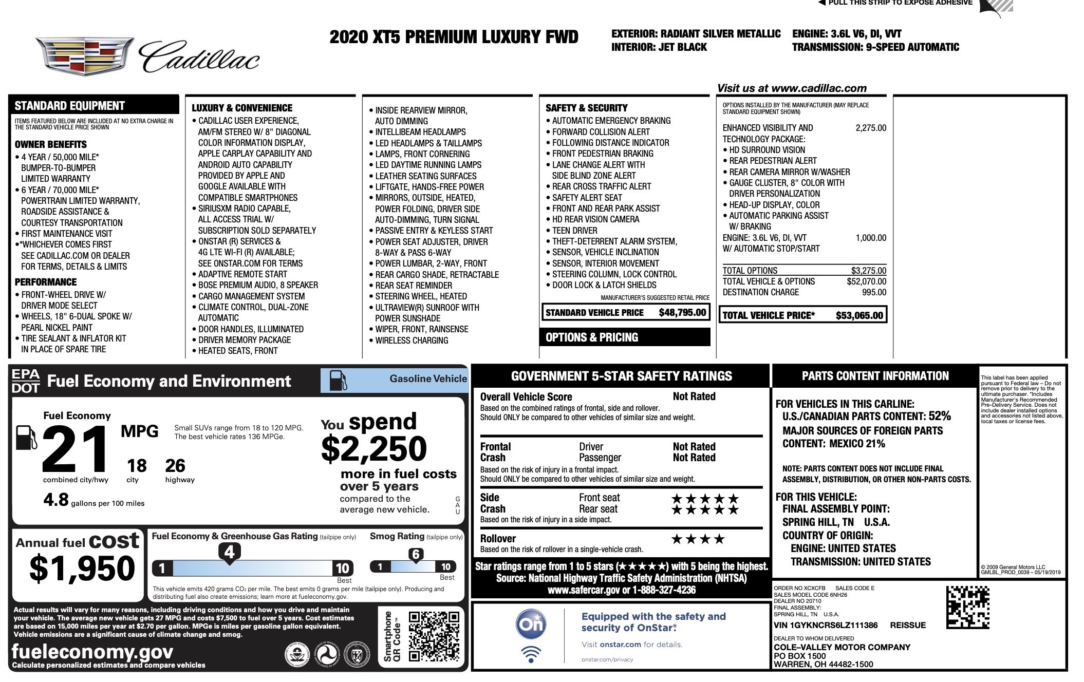 Used 2020 Cadillac XT5 Premium Luxury image 5