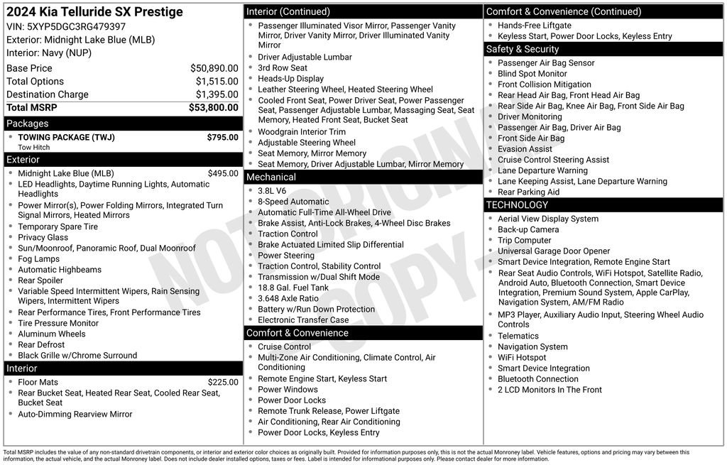 Used 2024 Kia Telluride SX Prestige w/ Towing Package AWD/4WD image 6