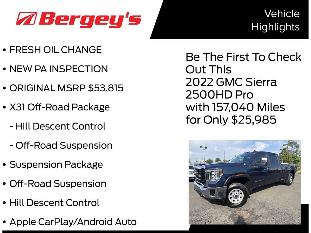 Used 2022 GMC Sierra 2500 Pro w/ Fleet Convenience Package AWD/4WD image 5