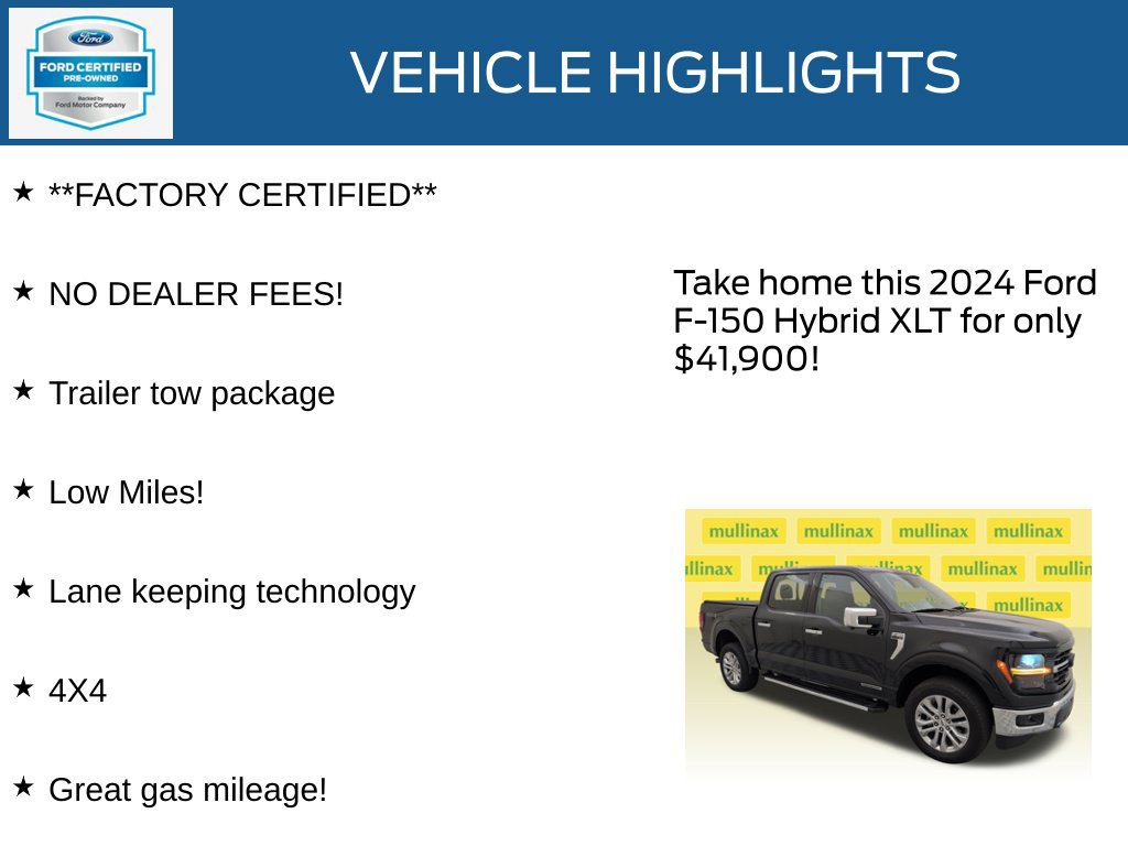 Certified 2024 Ford F150 XLT w/ Equipment Group 302A MID AWD/4WD image 12