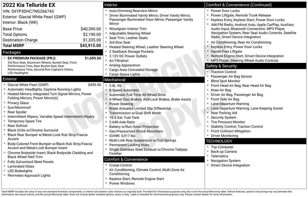 Certified 2022 Kia Telluride EX w/ EX Premium Package image 7
