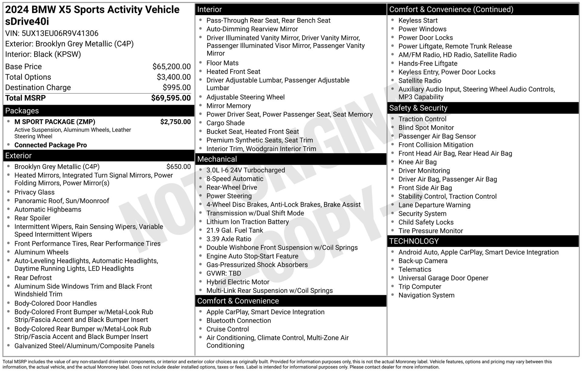 Used 2024 BMW X5 sDrive40i w/ M Sport Package RWD image 46