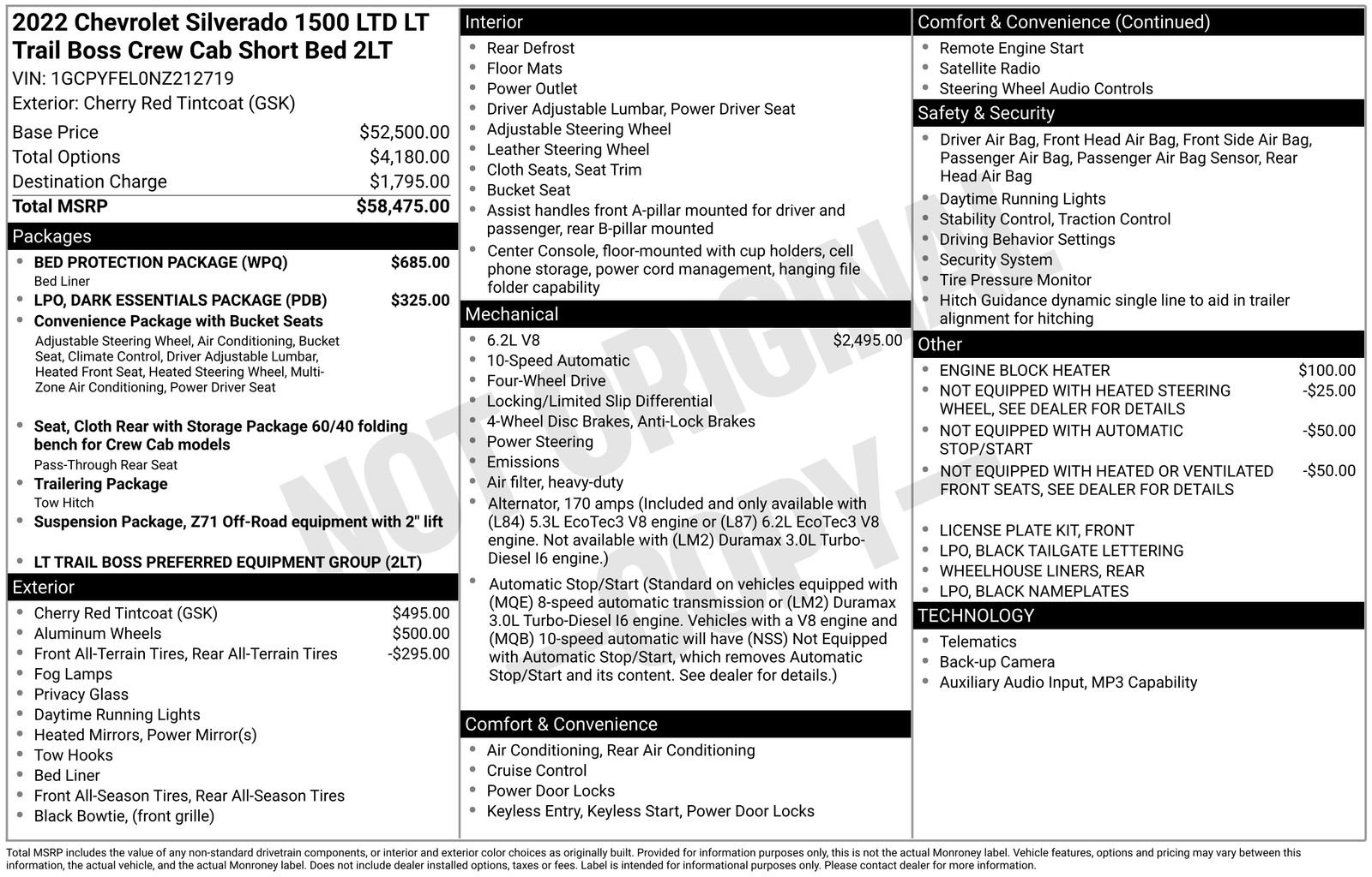 Certified 2022 Chevrolet Silverado 1500 LT Trail Boss w/ Bed Protection Package AWD/4WD image 34