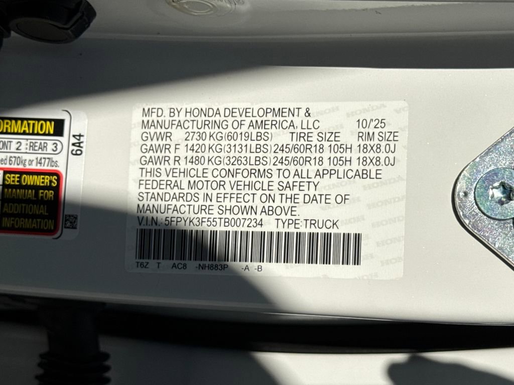 New 2026 Honda Ridgeline RTL image 28