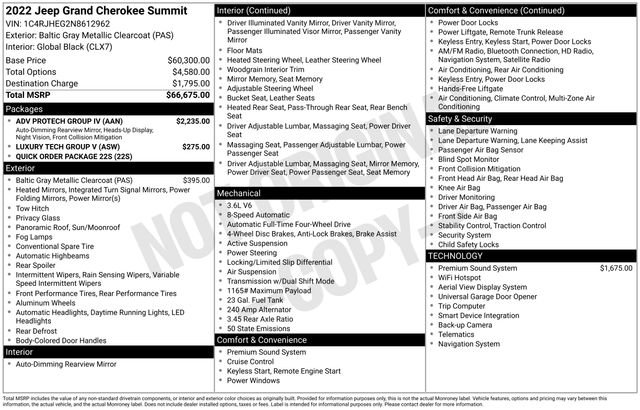 Used 2022 Jeep Grand Cherokee Summit w/ Adv Protech Group IV image 25