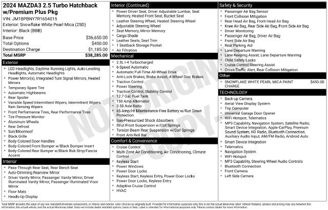 Certified 2024 MAZDA MAZDA3 Hatchback w/Premium Plus Pkg AWD/4WD image 15