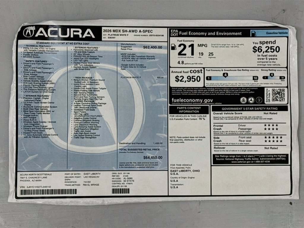 New 2026 Acura MDX A-Spec AWD/4WD image 9