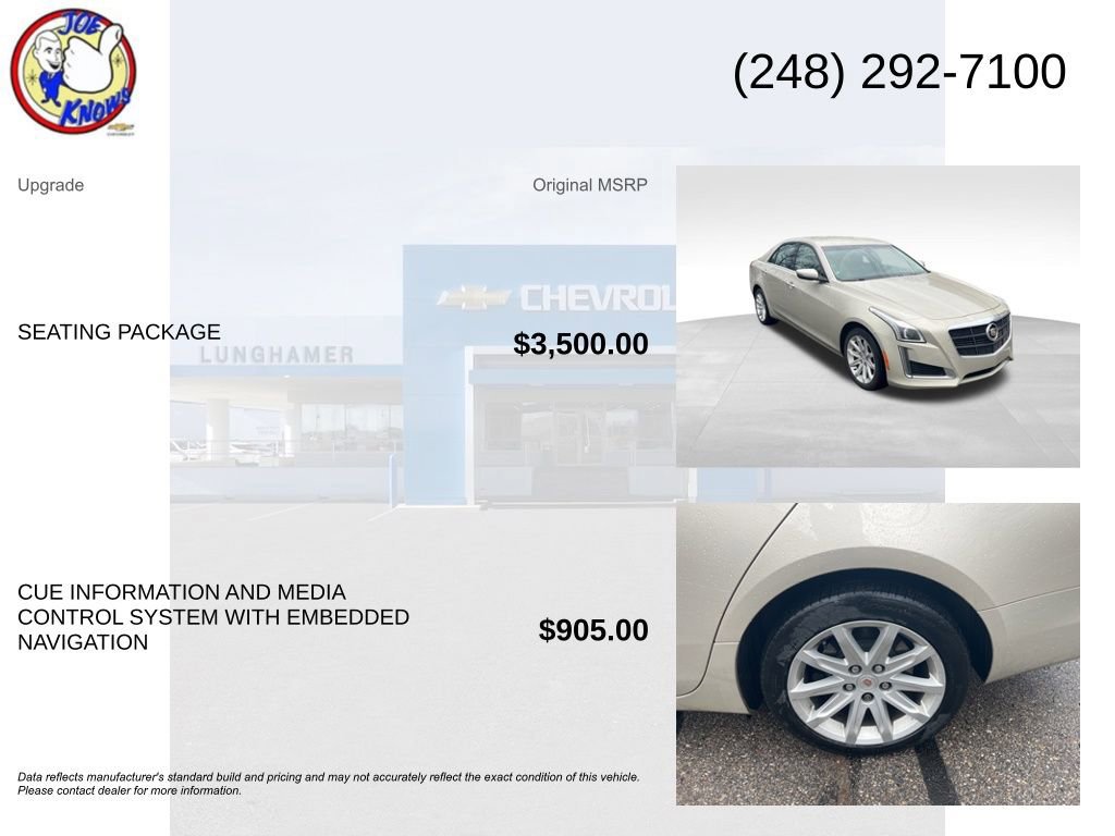 Used 2014 Cadillac CTS Sedan w/ Seating Package RWD image 5