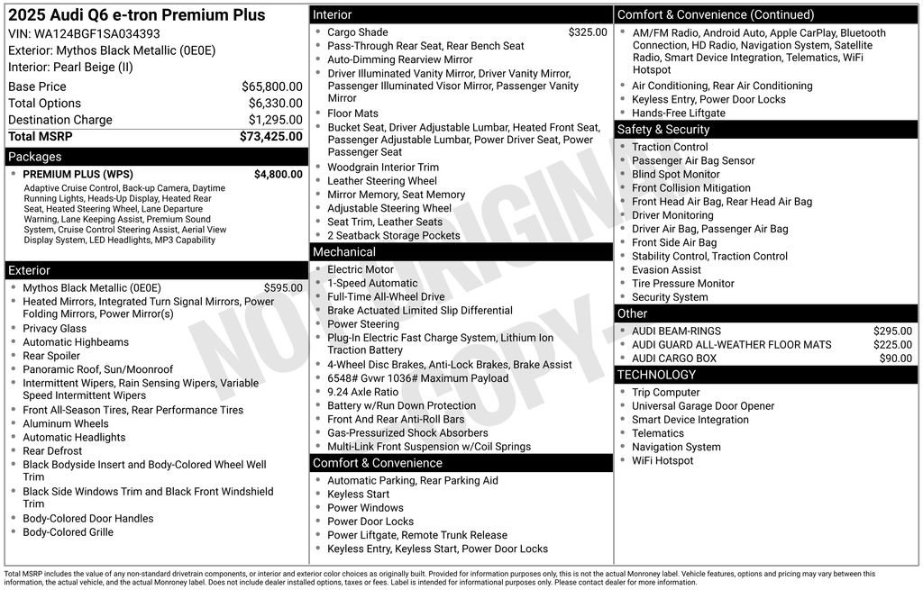 Certified 2025 Audi Q6 e-tron Premium Plus w/ Premium Plus image 3