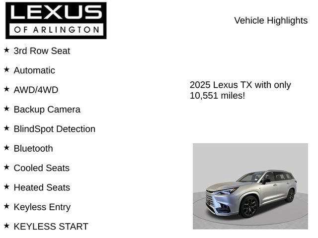 Certified 2025 Lexus TX 500h AWD w/ Technology Package image 7