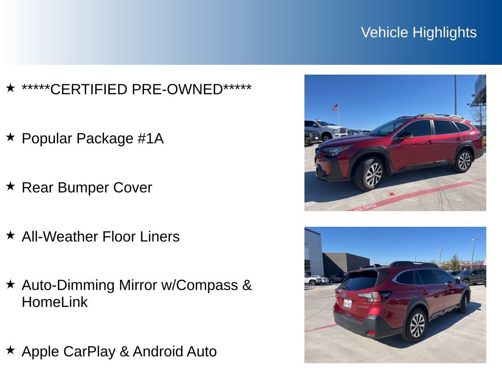 Certified 2025 Subaru Outback Premium w/ Popular Package #1A image 5