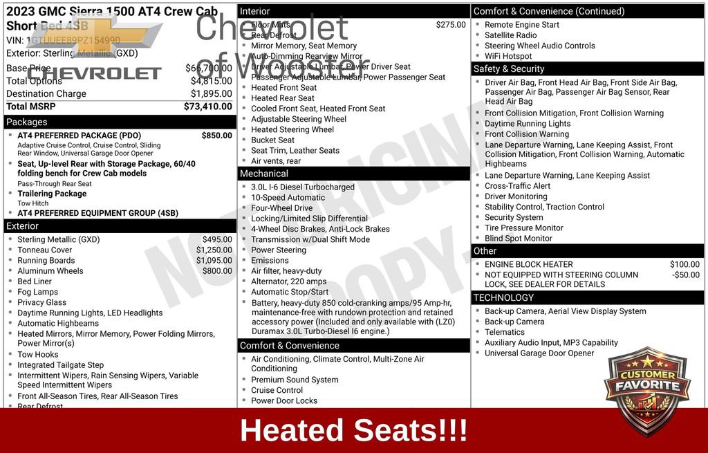 Used 2023 GMC Sierra 1500 AT4 w/ AT4 Preferred Package