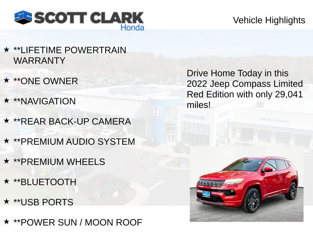 Used 2022 Jeep Compass Limited w/ (RED) Package AWD/4WD image 12