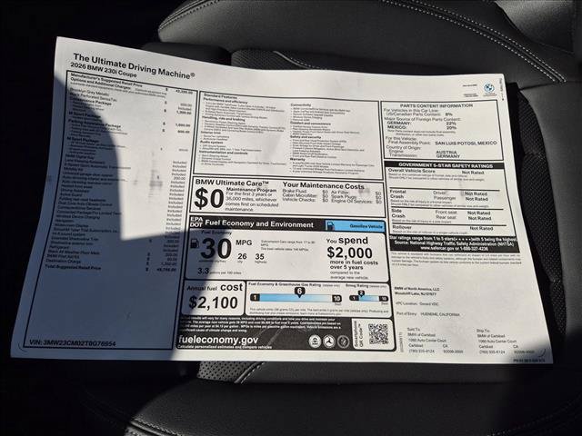 New 2026 BMW 230i Coupe w/ M Sport Package RWD image 17