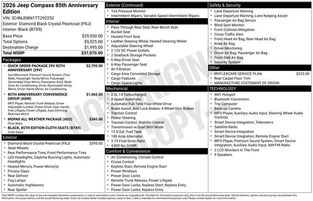 New 2026 Jeep Compass Latitude AWD/4WD image 38