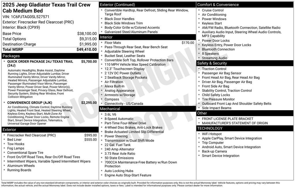 Used 2025 Jeep Gladiator Sport AWD/4WD image 9