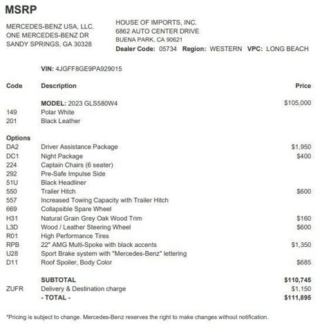 Certified 2023 Mercedes-Benz GLS 580 4MATIC image 4