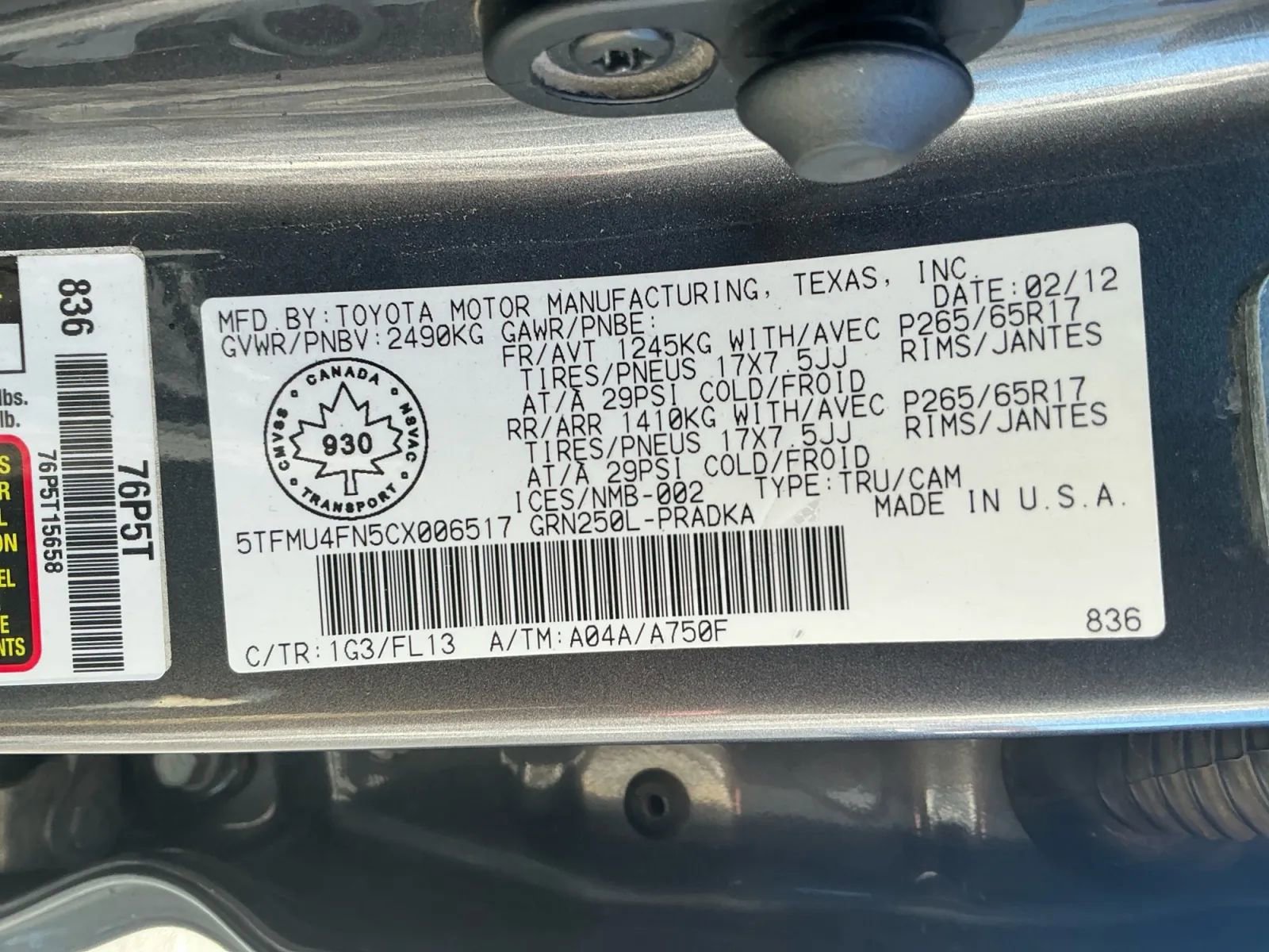 Used 2012 Toyota Tacoma 4x4 Double Cab image 32