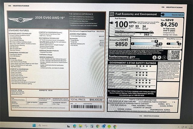 New 2026 Genesis GV60 AWD image 39