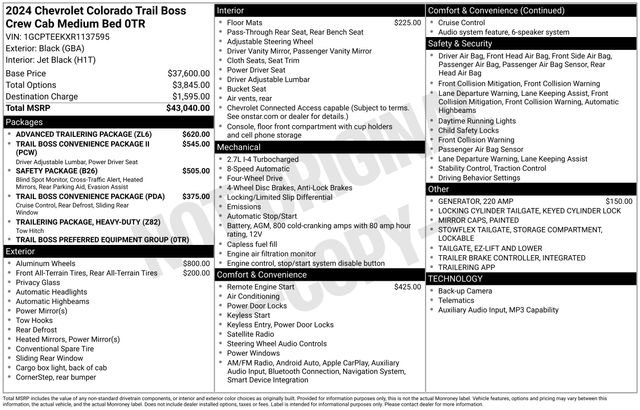 Used 2024 Chevrolet Colorado Trail Boss w/ Advanced Trailering Package AWD/4WD image 7