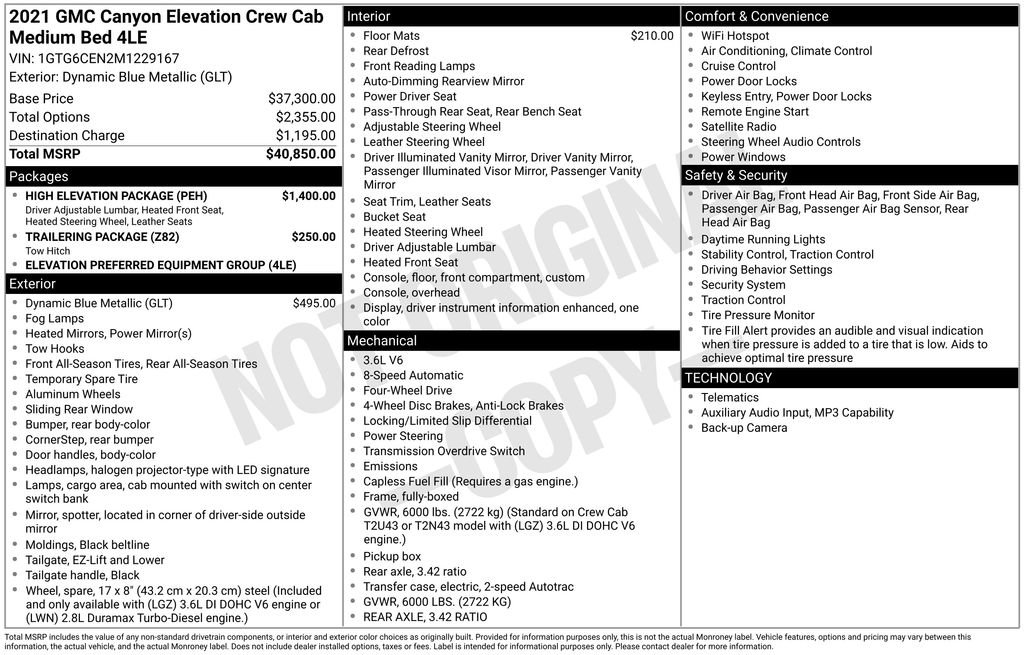 Used 2021 GMC Canyon Elevation w/ High Elevation Package AWD/4WD image 24